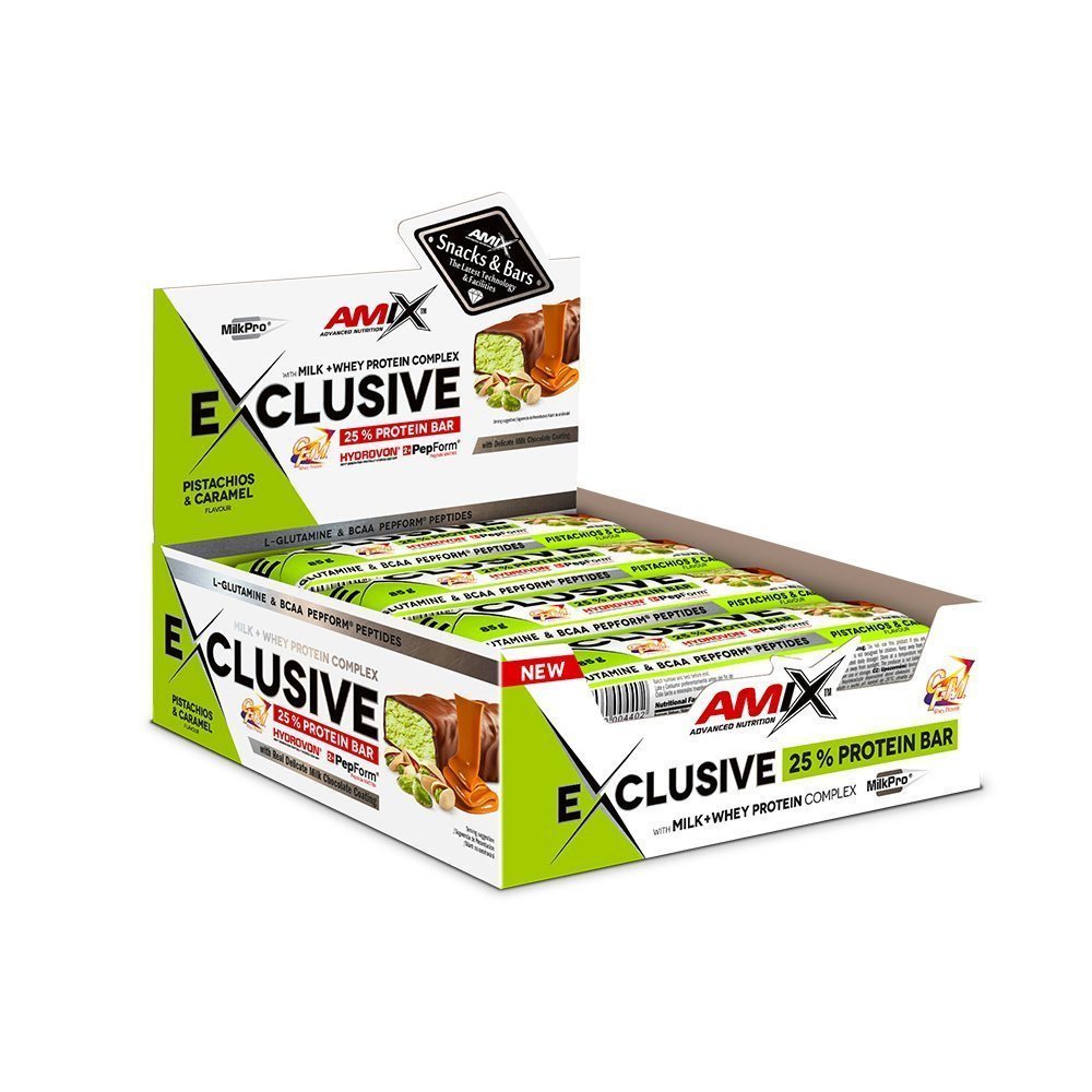 Amix Exclusive Protein Bar Box - 12x85g - Pistachios Caramel